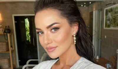 Бюстгальтер торчит: Фахрийе Эвджен подразнила фанатов глубоким декольте (фото)