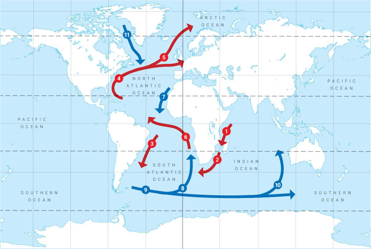 Самое мощное теплое течение в океане. Течение Гольфстрим на карте. Течения мирового океана Гольфстрим. Схема течения Гольфстрим.