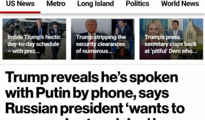 ТРАМП ЗАЯВИЛ, ЧТО СОЗВОНИЛСЯ С ПУТИНЫМ – NEW YORK POST