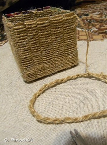 Корзинка из бечевки своими руками14
