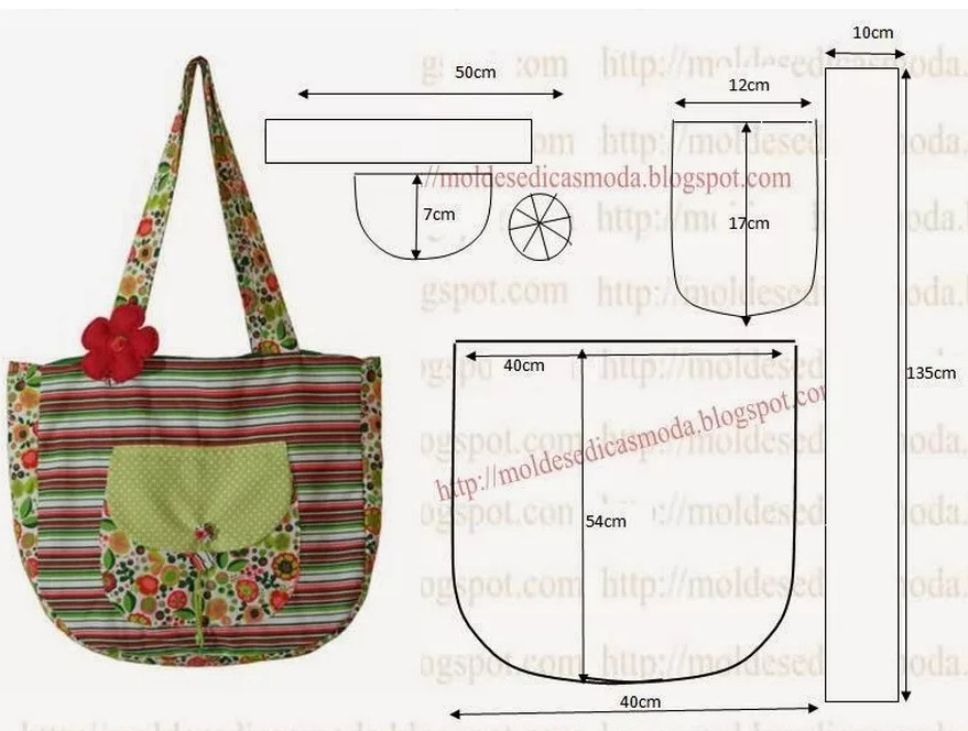 Сумки из ткани + выкройки своими руками5
