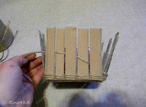 Корзинка из бечевки своими руками11