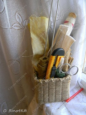 Корзинка из бечевки своими руками17
