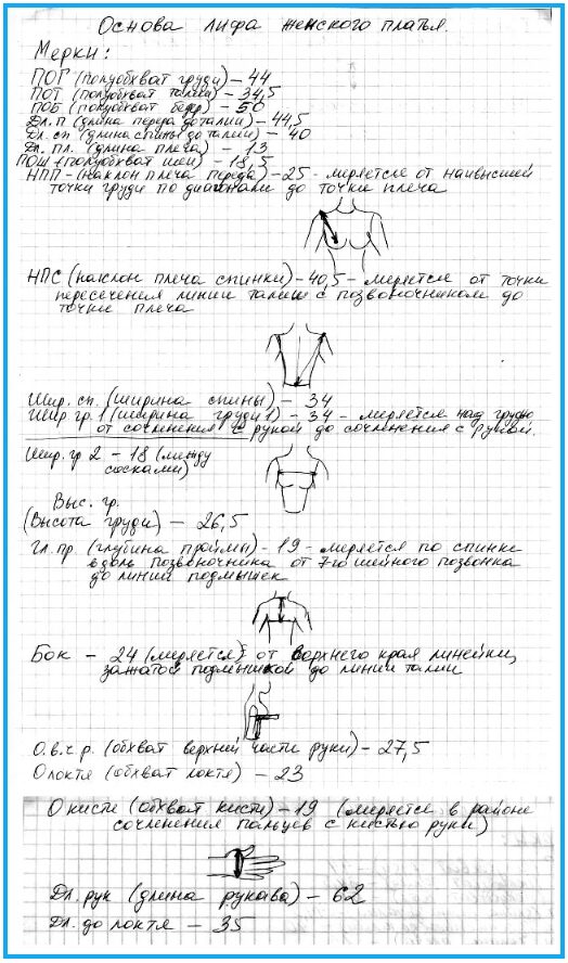 Построение лифа и рукава по методике курсов по шитью1