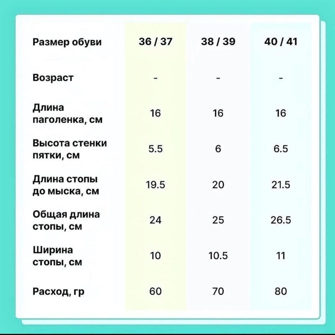 Таблица размеров для вязанных носков с яркими полосками, выполненных из мягкой пряжи с разноцветными нитями, идеально подходит для определения точных параметров и комфортной посадки.1