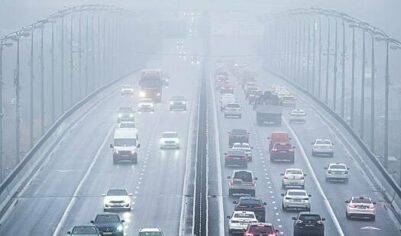 Густой туман окутал Москву