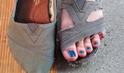 Превращаем старые кеды в винтажные сандалии