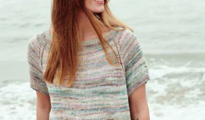 Легкий, разноцветный трикотаж с открытыми плечами