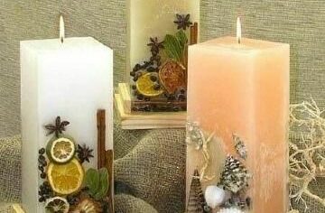 Свеча с сухоцветами своими руками