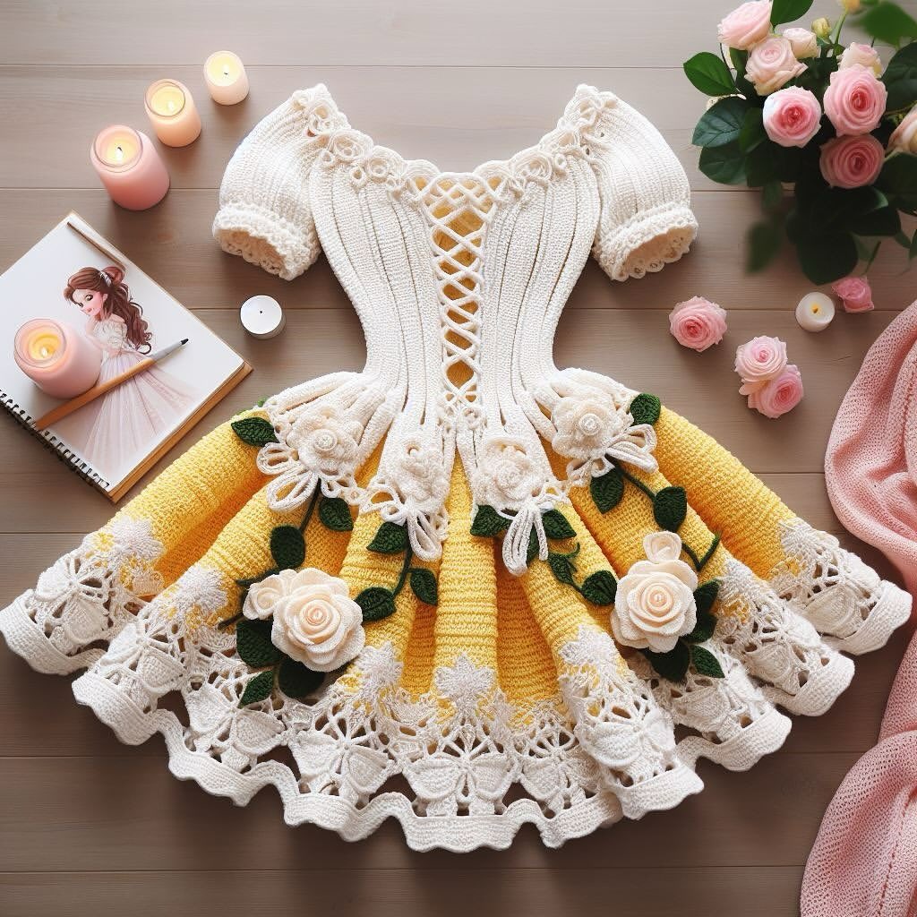 Волшебное платье с цветочной вышивкой3