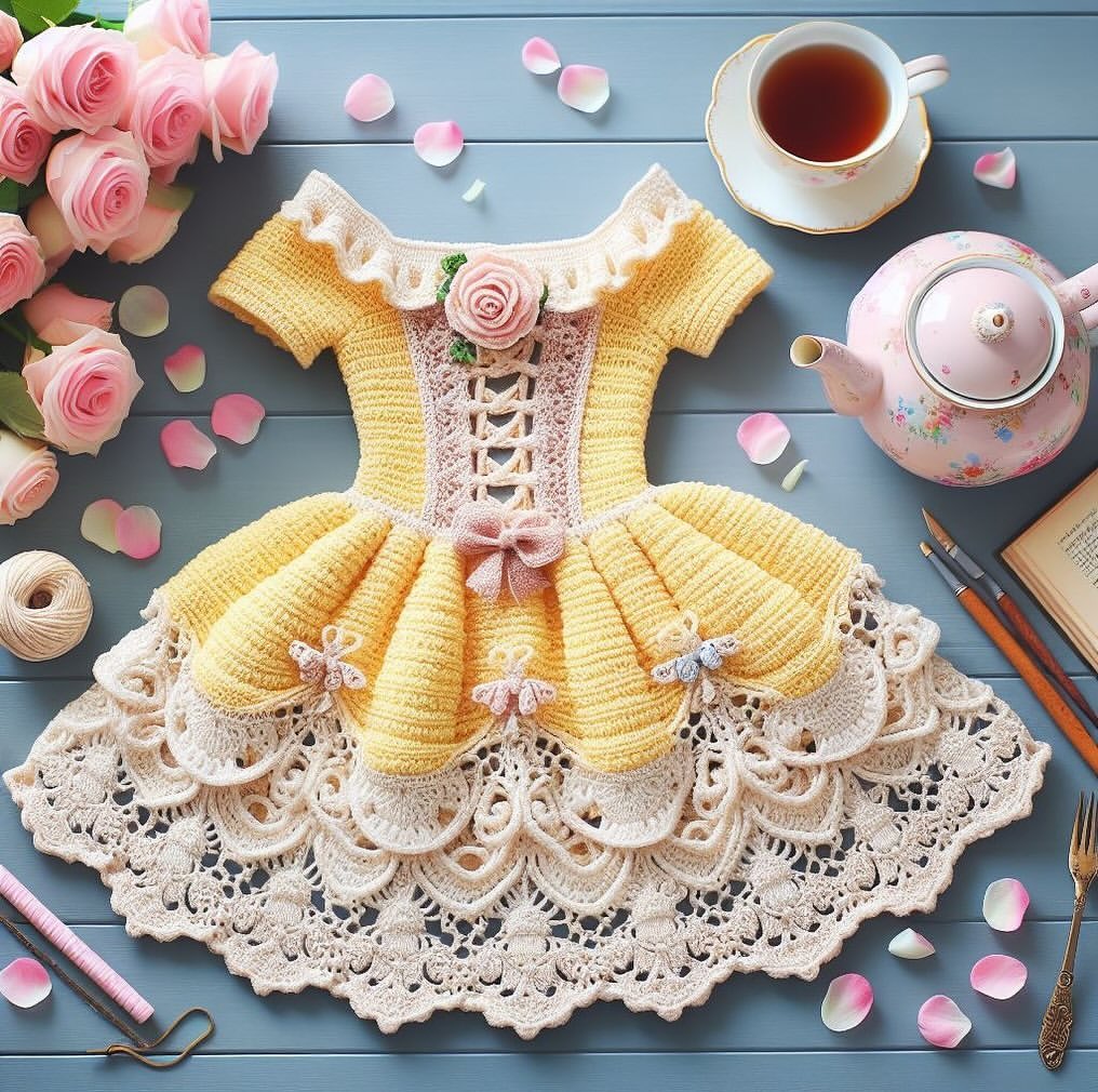 Волшебное платье с цветочной вышивкой1