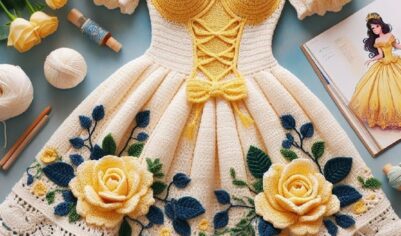 Волшебное платье с цветочной вышивкой