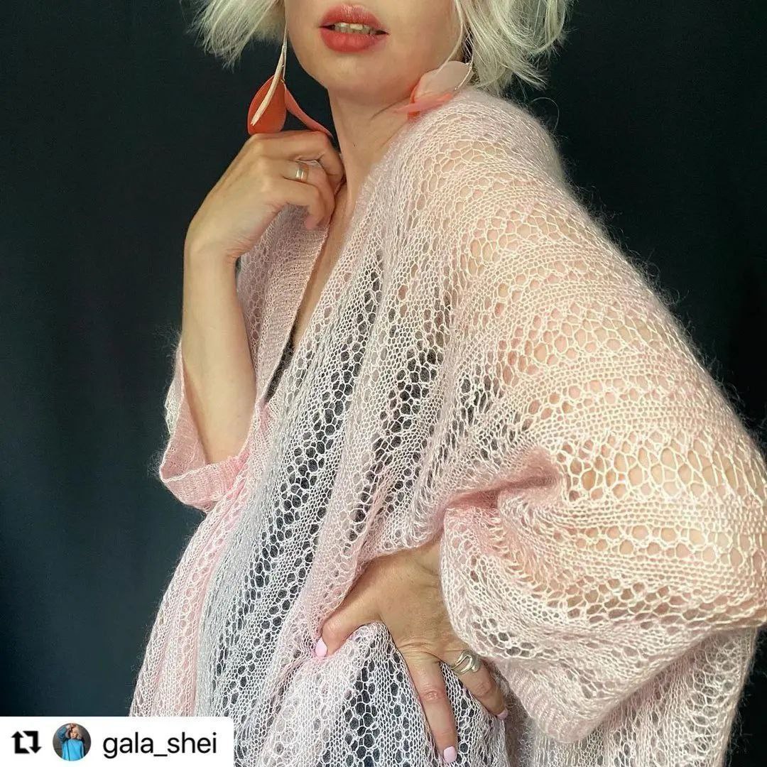 Ажурный розовый пуловер5