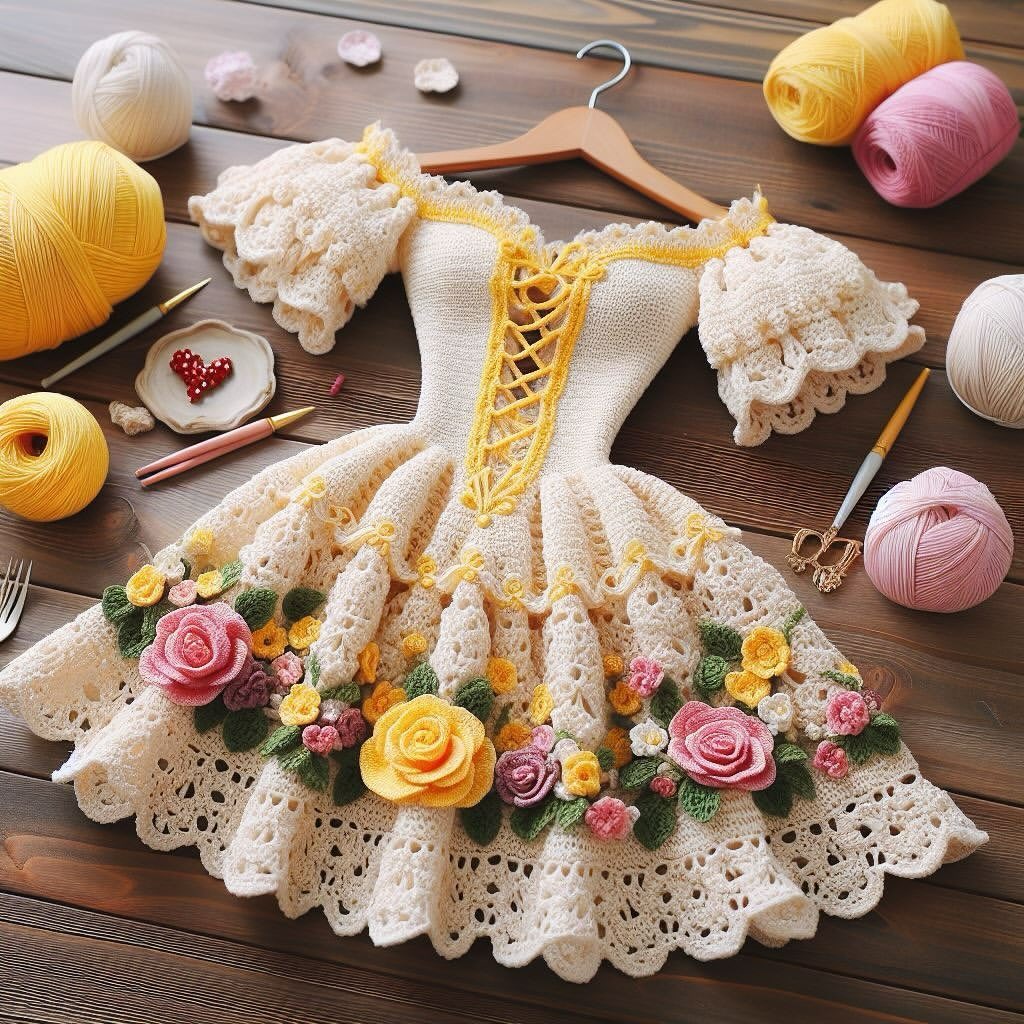 Волшебное платье с цветочной вышивкой2