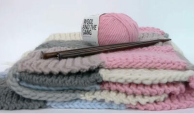 Вязаный плед спицами из толстой пряжи