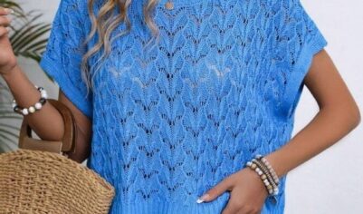 Вязаный топ с ажурным узором