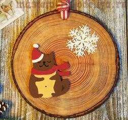 Мастер-класс по декупажу: Делаем новогоднюю подвеску с имитацией спила дерева