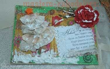 Мастер-класс по скрапбукингу: Винтажная открытка к Новому году
