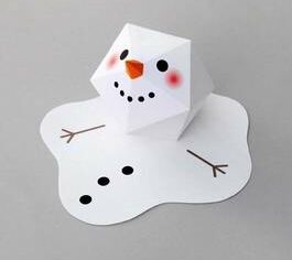 Поделки с детьми к Новому году: 3D-Снеговик из бумаги