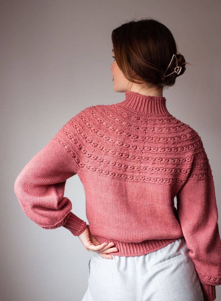 Свитер с ажурным узором3