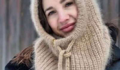 Теплый капюшон из мохера