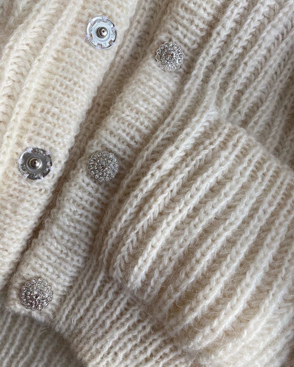 Кардиган из мохера с декоративными пуговицами7