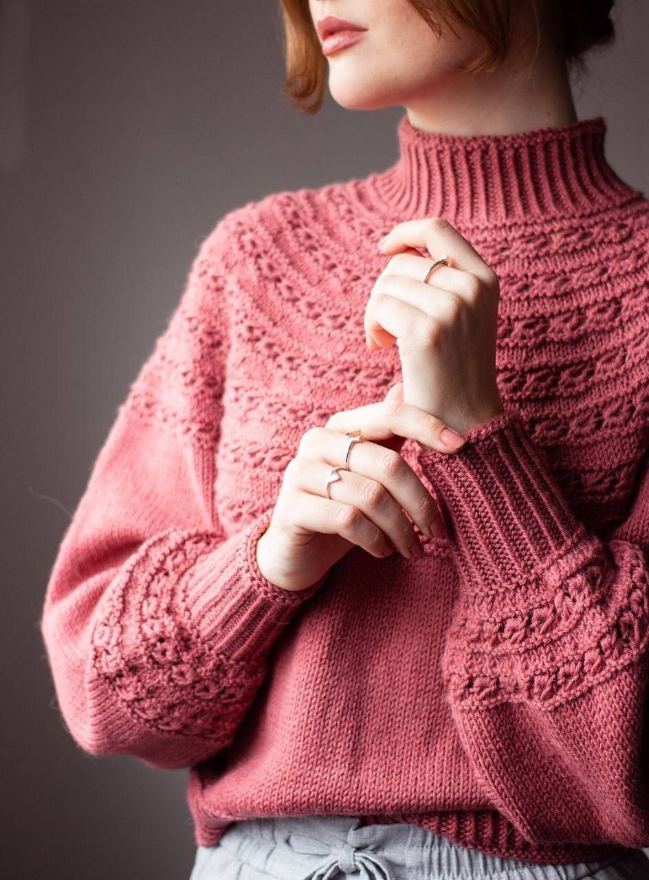 Свитер с ажурным узором2